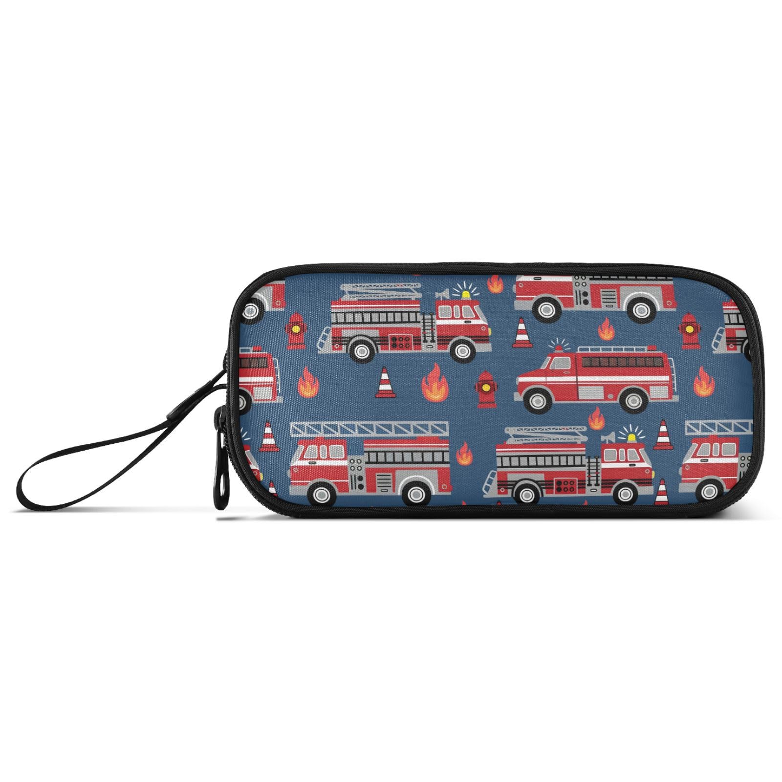 BOENLE Fire Trucks Pencil Case Box Boys Girls Large Pencil Pouch with Zipper Compartments Big