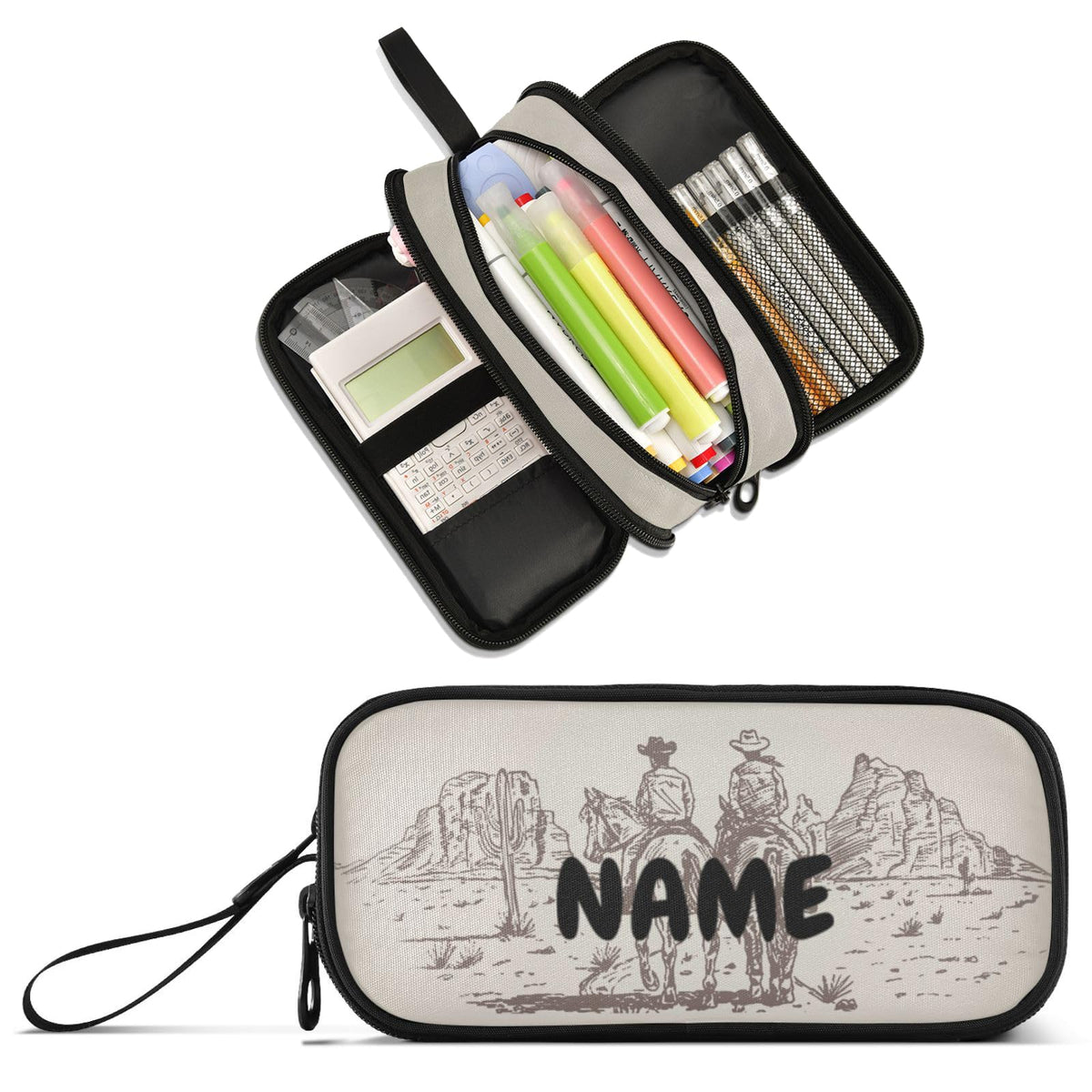 XUWU Personalized Cowboy Large Capacity Pencil Case Pencil Pouch Pen Box