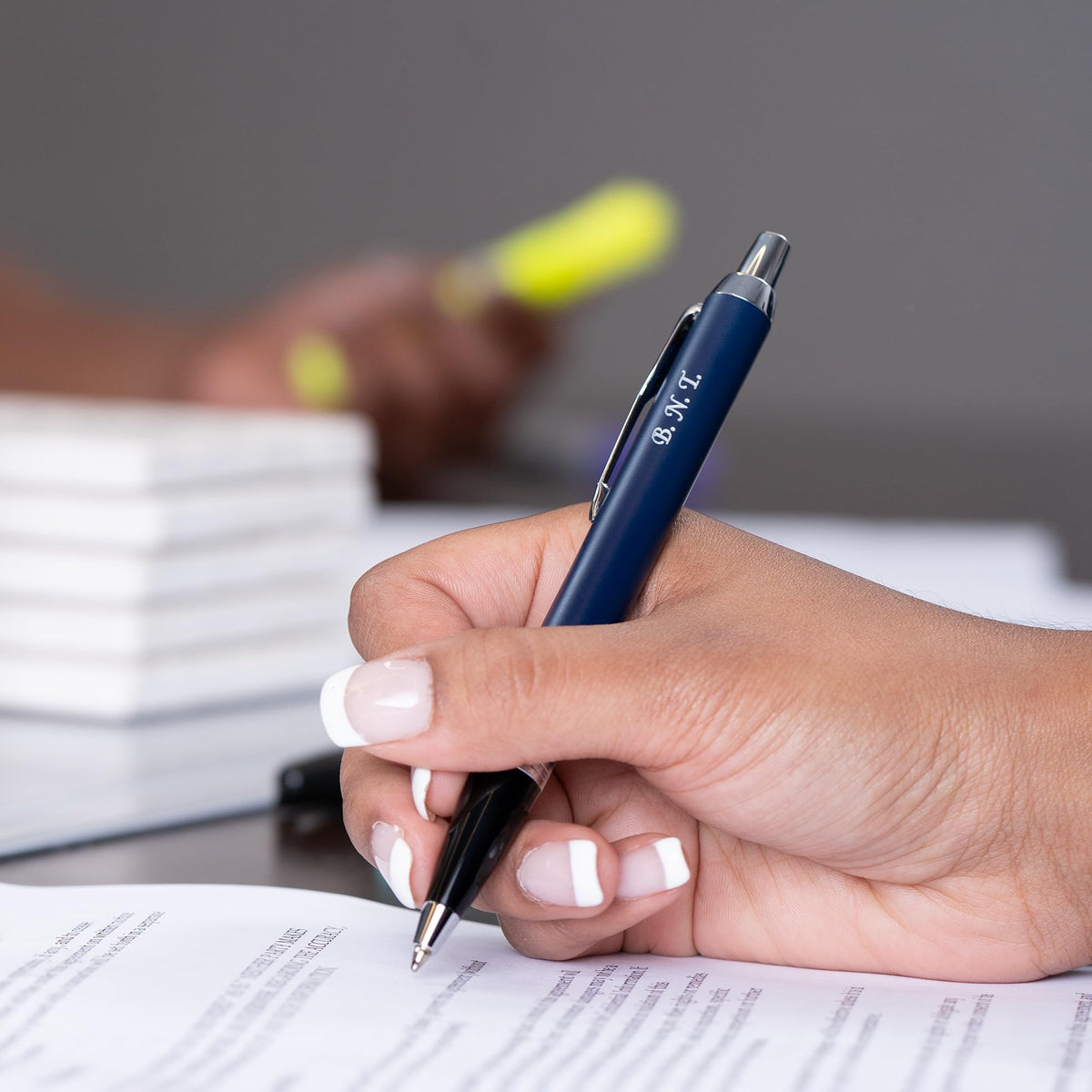 Parker IM Personalized Ballpoint Pen in Matte Blue with Chrome Trim
