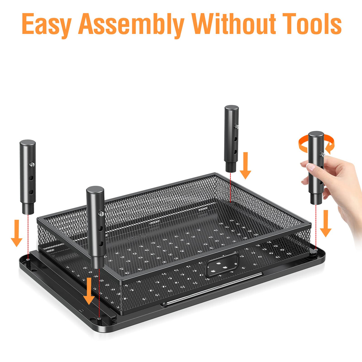 ELIVED 2 Pack Monitor Stand Riser with Metal Drawer, 3 Height Adjustable