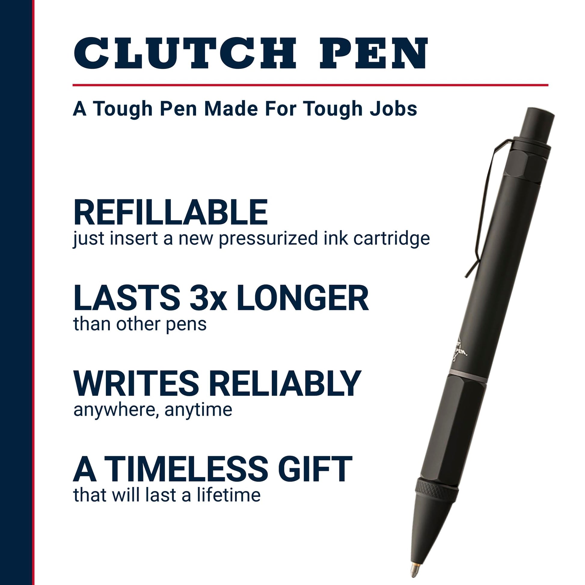 Fisher Space Pen Black Pressurized Ballpoint Clutch Pen, Gift Box
