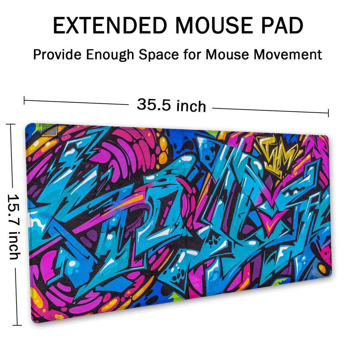 SSOIU Extended Gaming Mouse Pad - Non-Slip Water-Resistant Rubber Base Computer Keyboard Mouse Mat