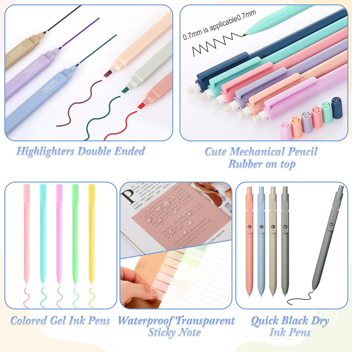 30 Pcs Aesthetic School Supplies for Stationary Essentials, Navy