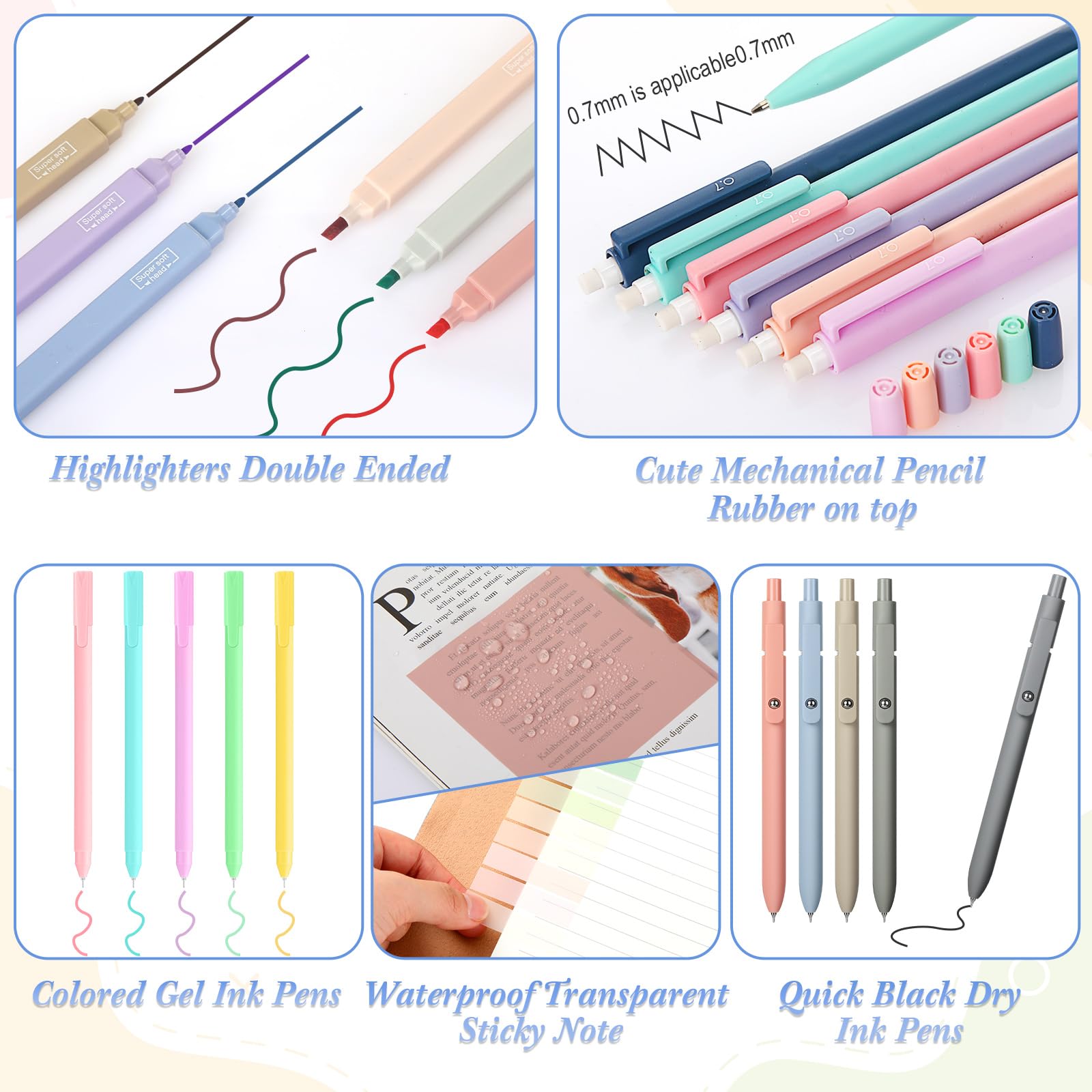 30 Pcs Aesthetic School Supplies for Stationary Essentials, Navy