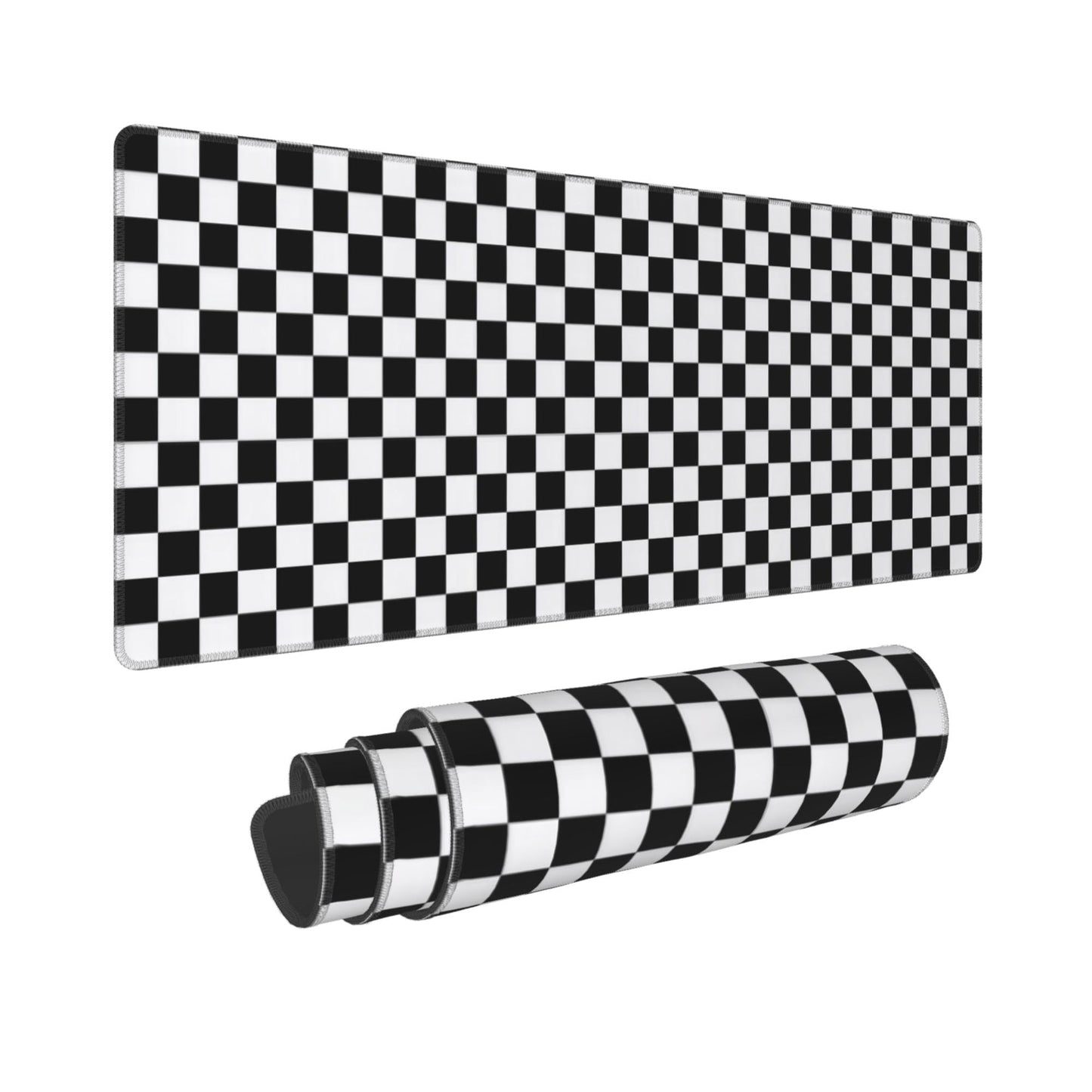 Black and Wite Checkerboard Mouse Pad Extended Large Gaming Mouse Pad XL Stitched Edges for Gamer