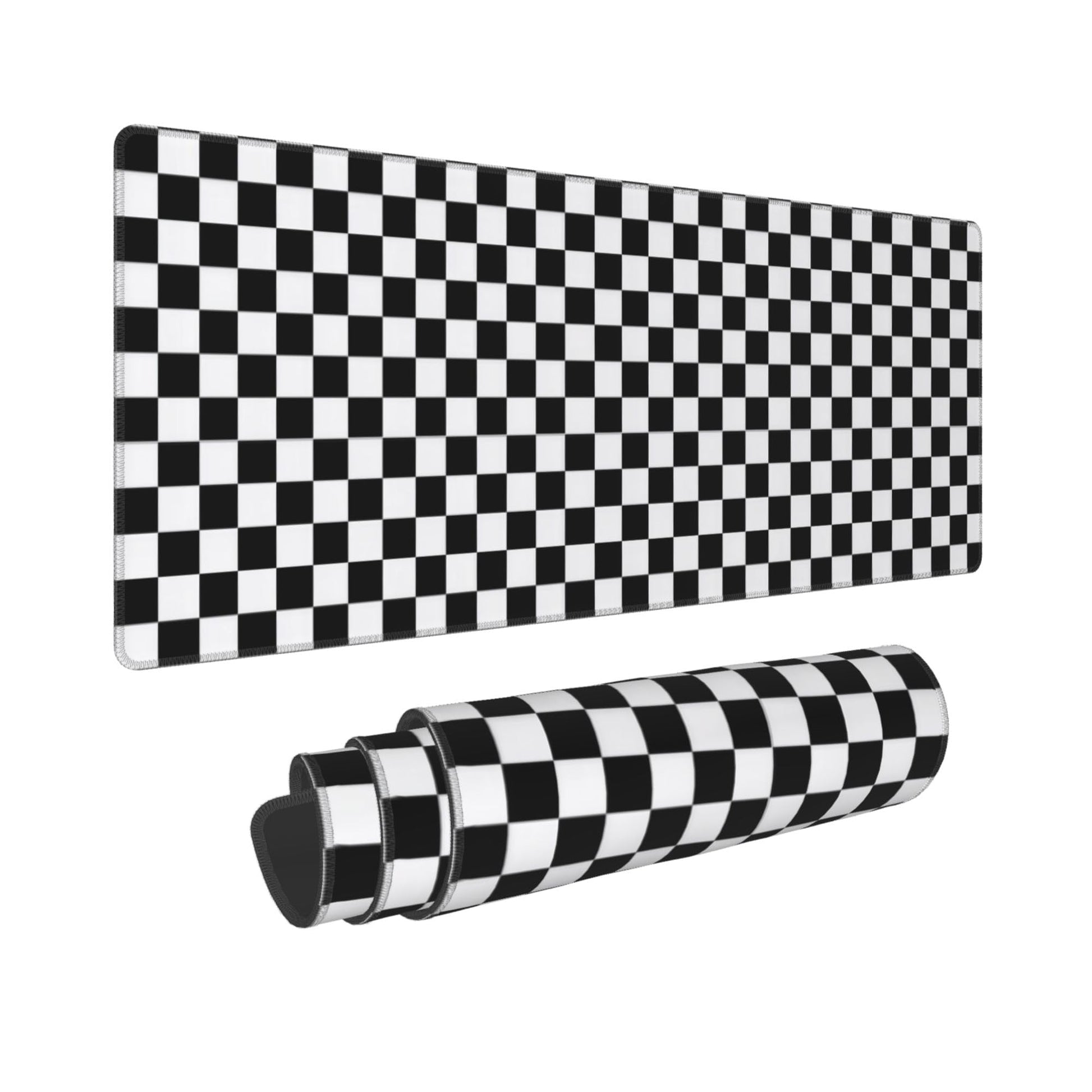 Black and Wite Checkerboard Mouse Pad Extended Large Gaming Mouse Pad XL Stitched Edges for Gamer