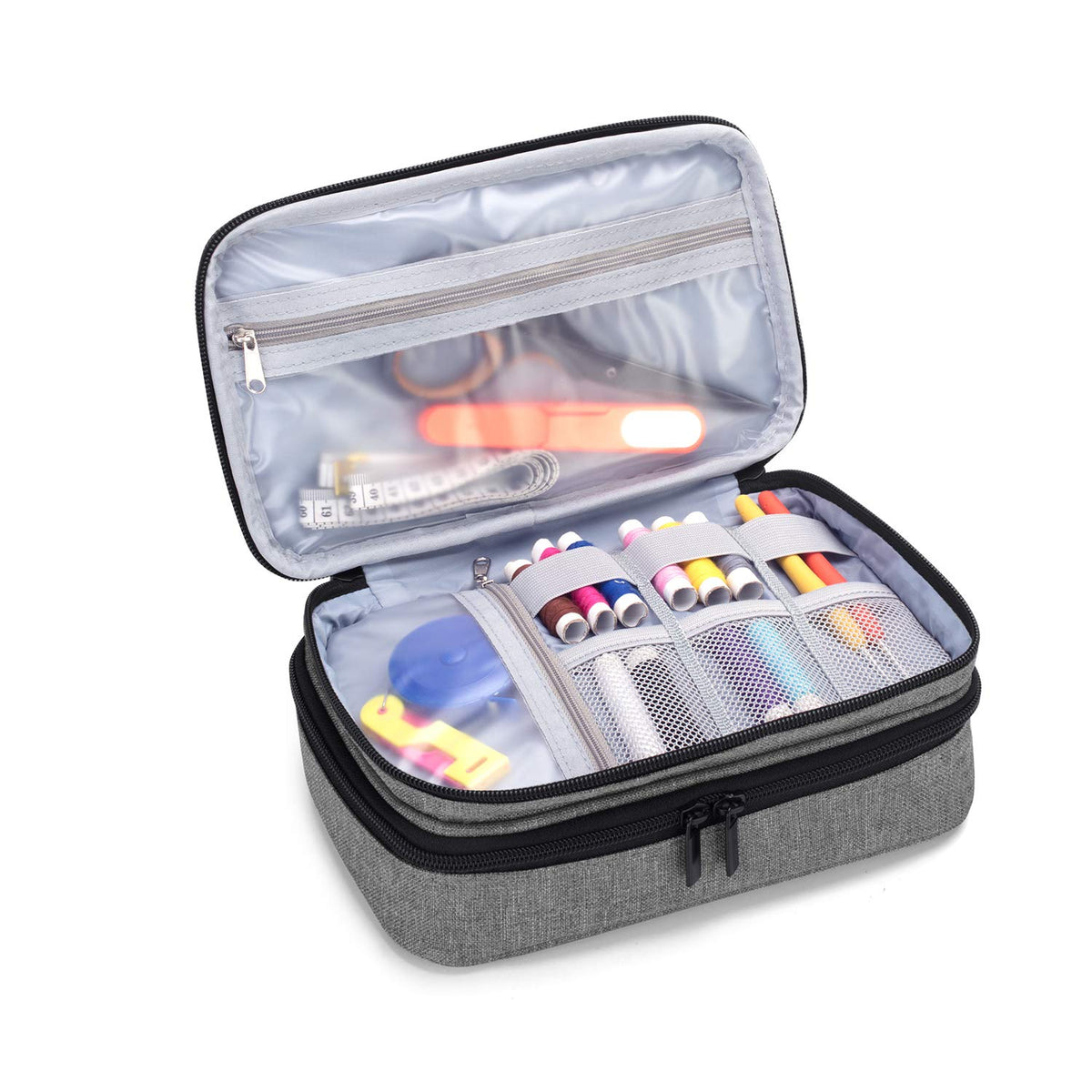 Luxja Double-Layer Sewing Organizer, Gray