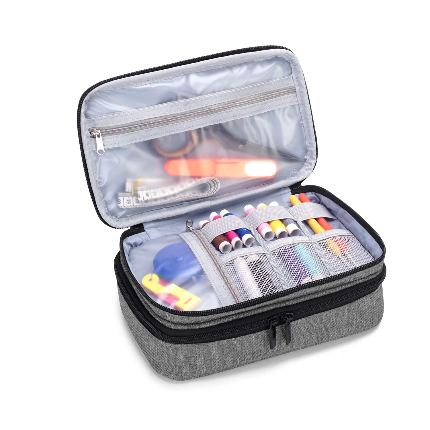 Luxja Double-Layer Sewing Organizer, Gray