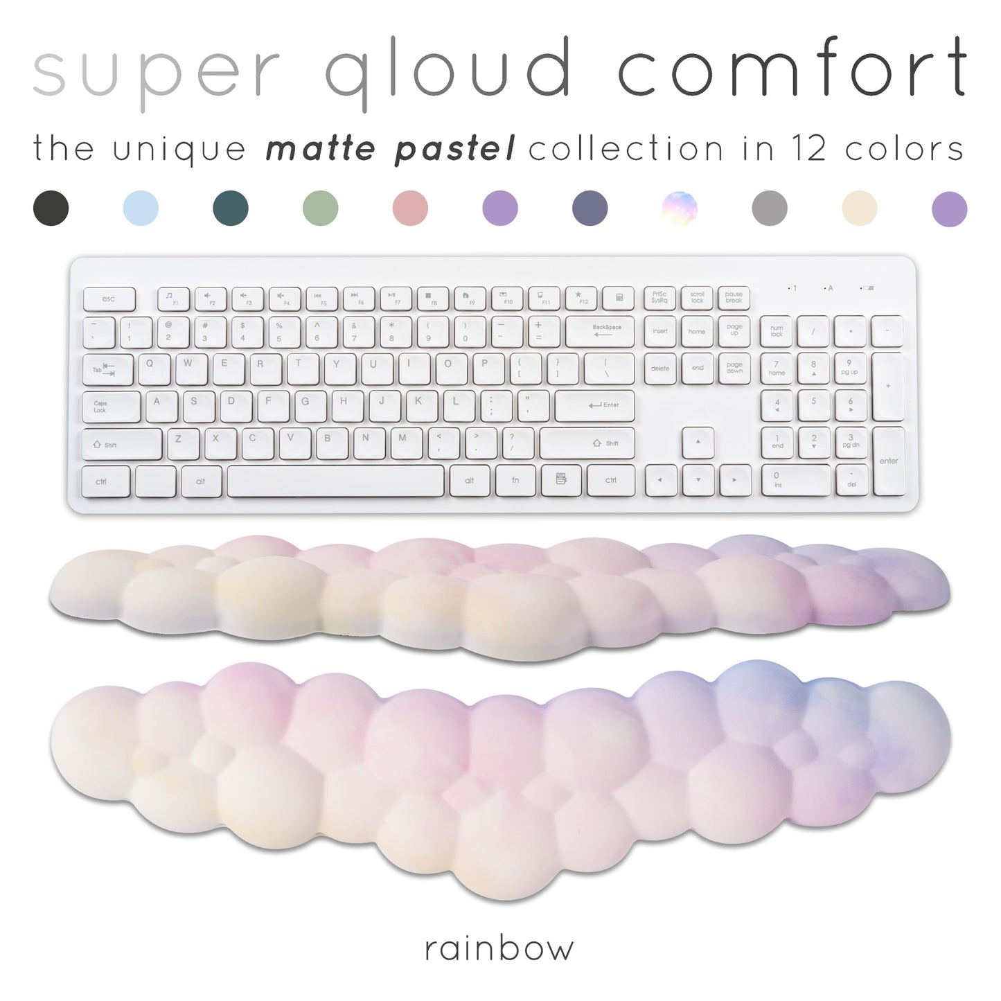 Rainbow Cloud Keyboard Wrist Rest – Create-ables Qloud Rainbow Wrist Rest for Computer Keyboard and