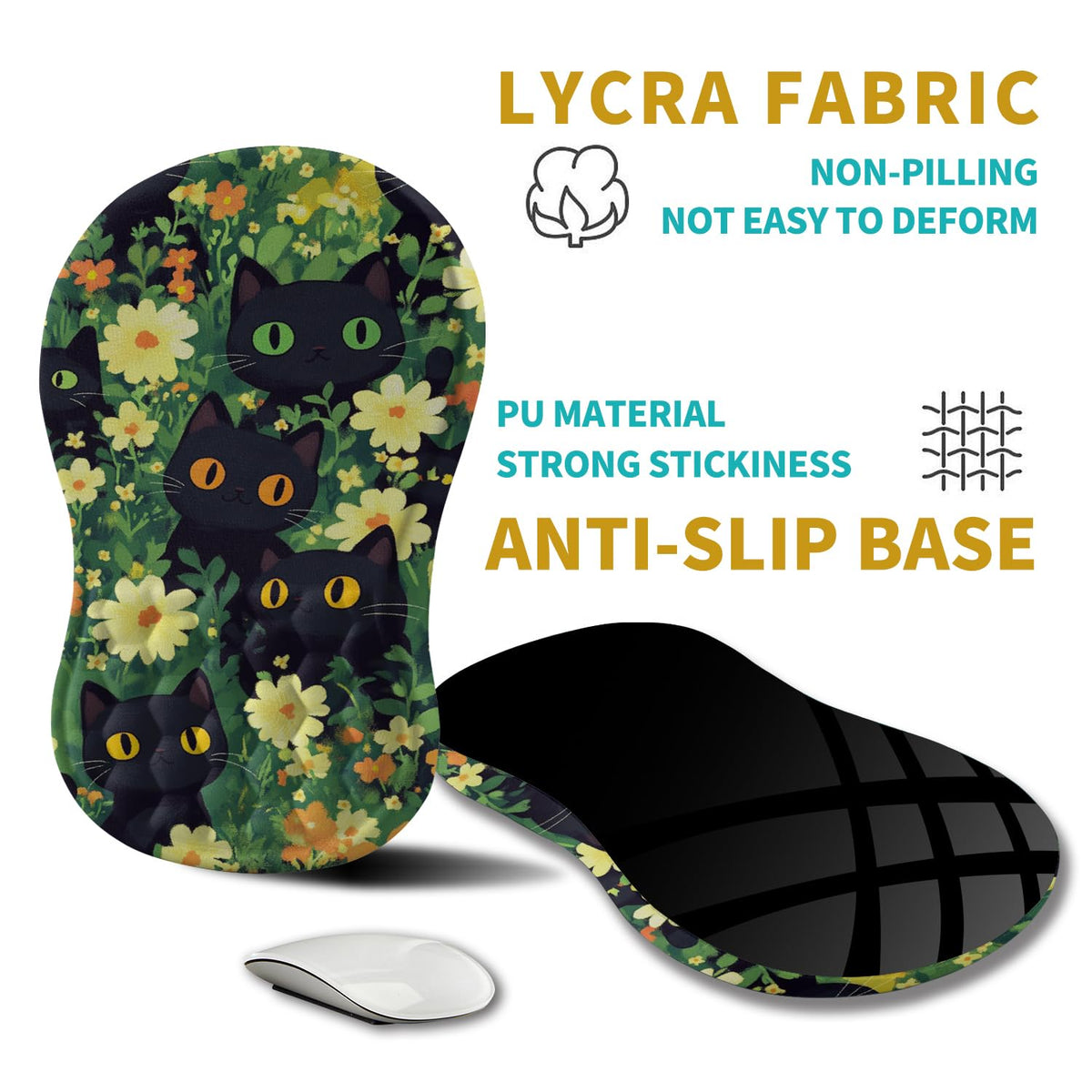 Hokafenle Ergonomic Mouse Pad Wrist Support, Wrist Rest Mousepad for Carpal Tunnel Pain Relief with