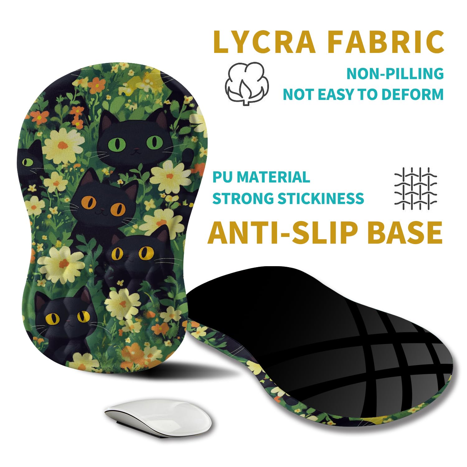 Hokafenle Ergonomic Mouse Pad Wrist Support, Wrist Rest Mousepad for Carpal Tunnel Pain Relief with
