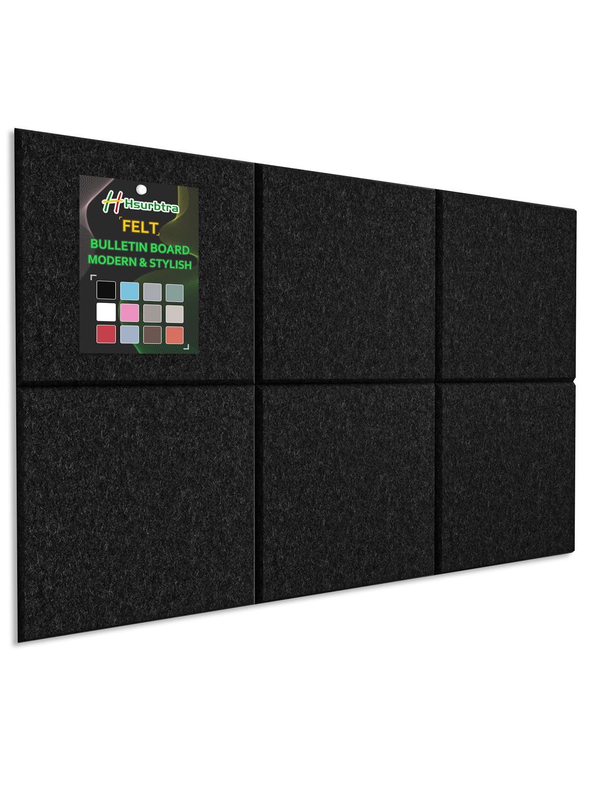 Hsurbtra Large Cork Board for Wall 36 x 24 Inch, 6 Pack Felt Bulletin Notice Board with Pushpins