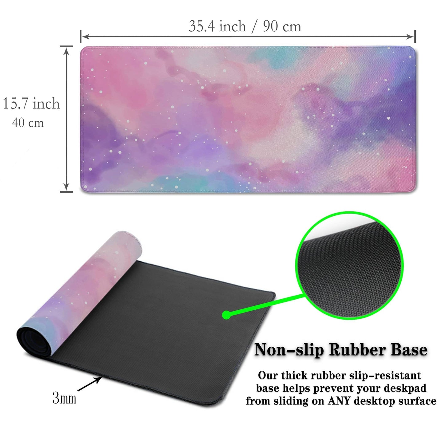 Samgula Gaming Pink Mouse Pad Purple Game Mat Big Mouse Pads Desk Mat for Women Computer Mat Pc