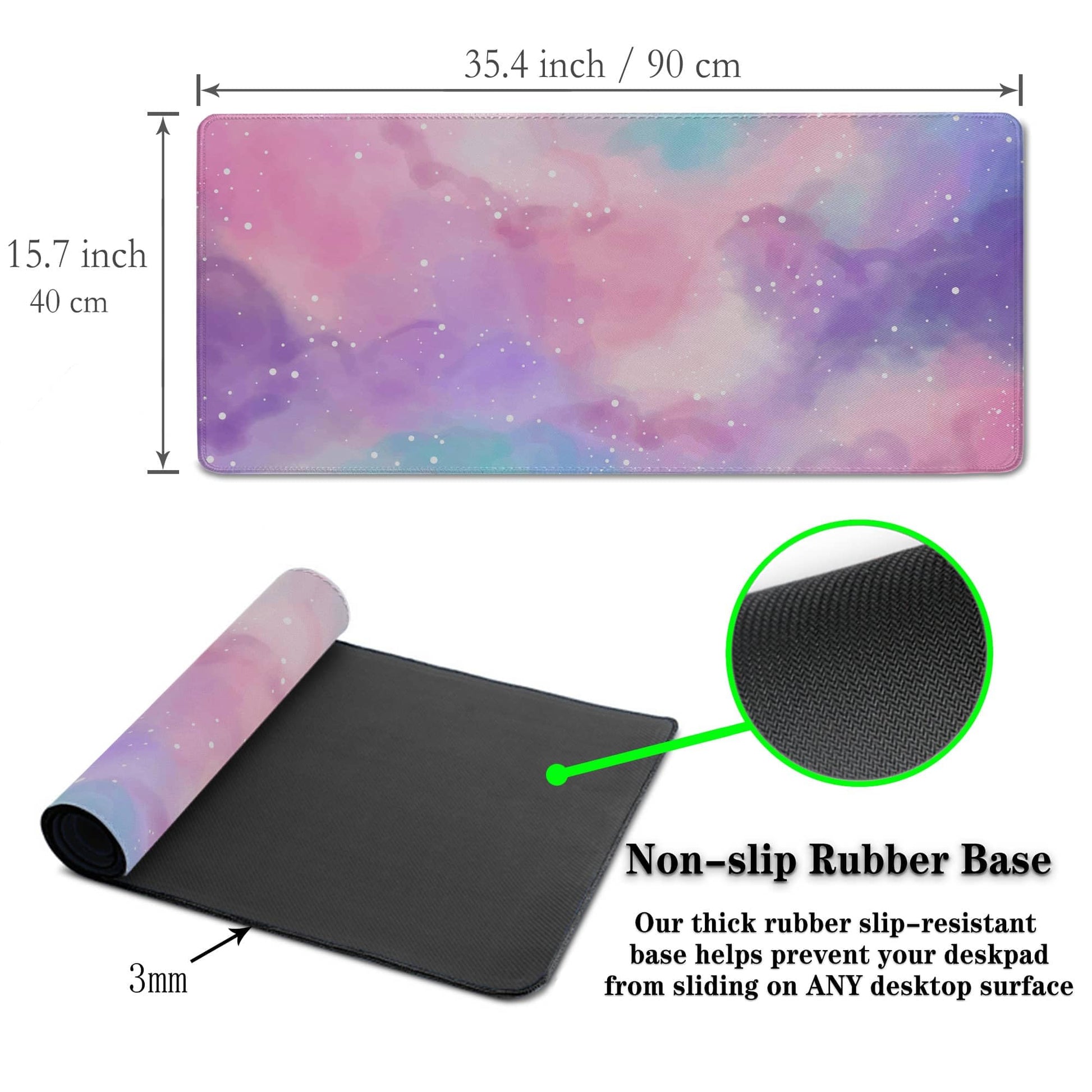 Samgula Gaming Pink Mouse Pad Purple Game Mat Big Mouse Pads Desk Mat for Women Computer Mat Pc