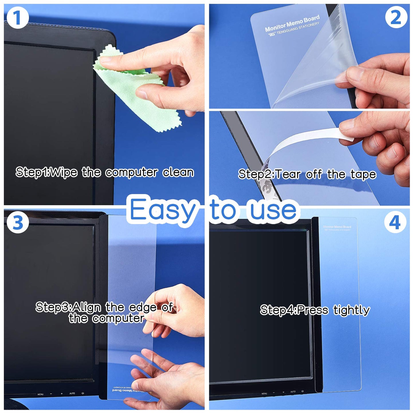 Zonon 24 Pieces Monitor Memo Board for Computer Transparent Acrylic