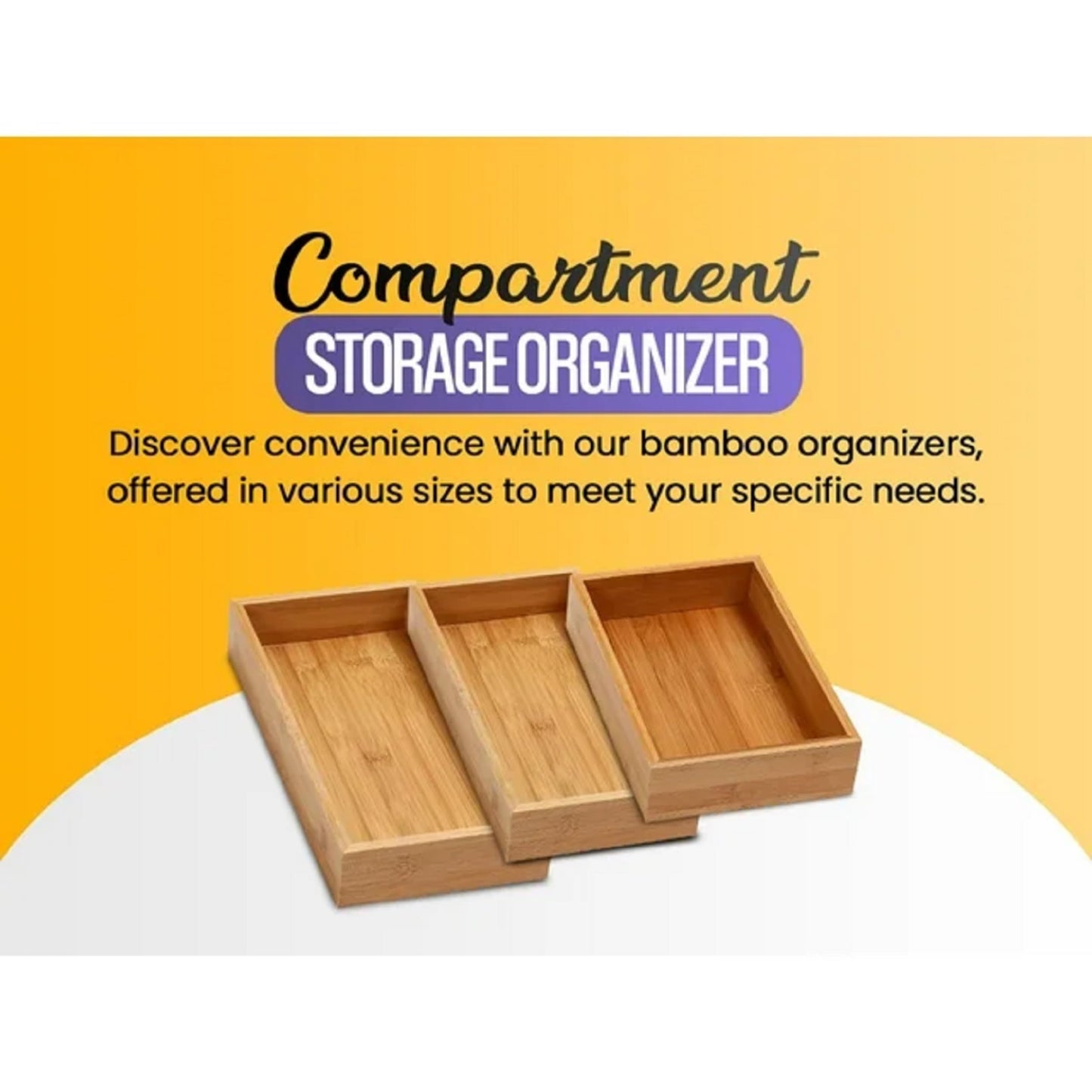 YBM HOME Bamboo Drawer Organizer Storage Box for Kitchen Drawer, Junk Drawer, Office, Bedroom