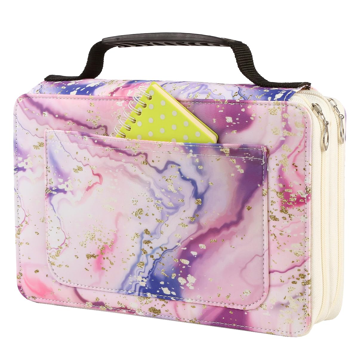 Lbxgap Marker Pen Organizer Case 68 Slots Large Capacity with Handy Wrap Portable Multilayer Holder