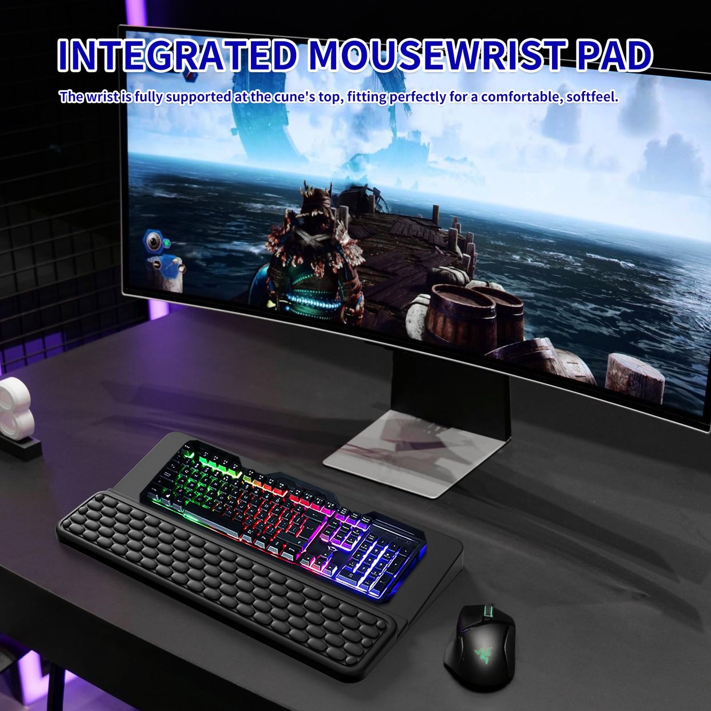 Wrist Rest for Computer Keyboard, Keyboard Wrist Rest, Ergonomic Keyboards Holder for Easy Typing