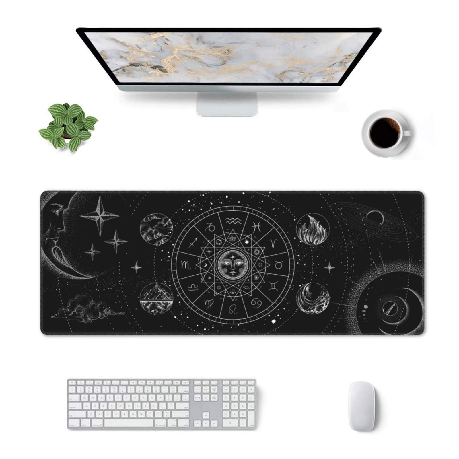 Mouse pad XL Extended Non Slip Rubber Base Stitched Edge 31.5 X 11.8 Inch