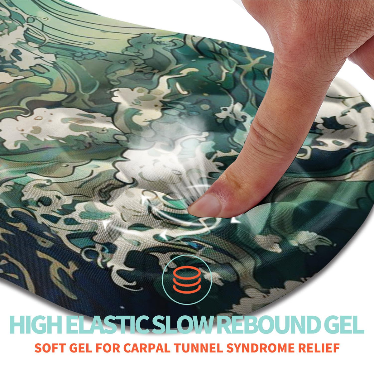 Kuosgm Ergonomic Mouse Pad Wrist Support with Memory Foam Massage Bulge, Carpal Tunnel Pain Relief