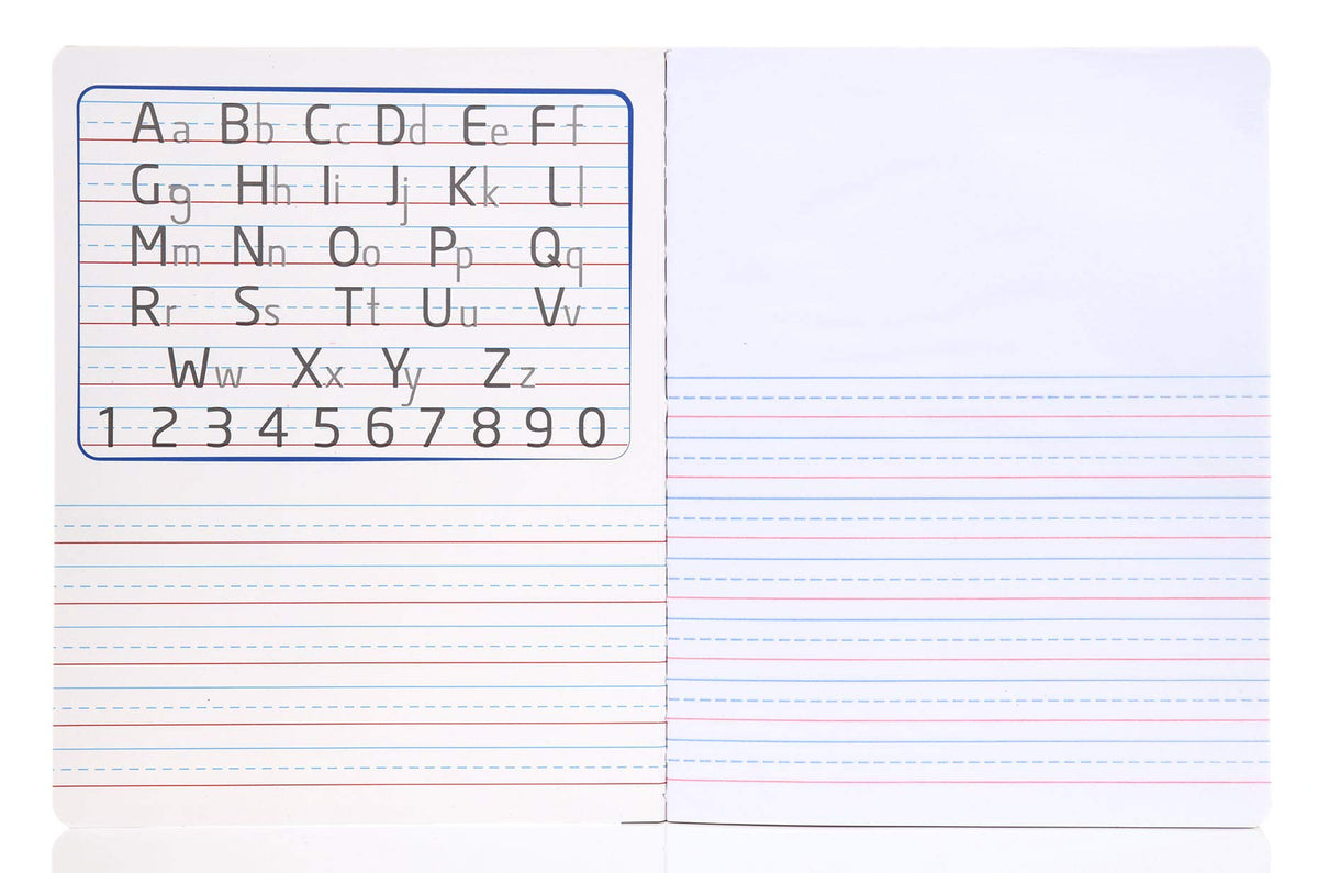 Mintra Primary Composition Notebook, 4 Pack, Blue Cover, 80 Sheets, 7.5in x 9.75in, 1/2 Sheet