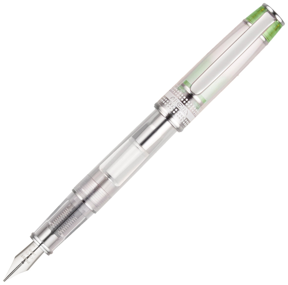 Pilot Prera Iro-Ai Calligraphy-Nib Transparent, Green Body Fountain Pen (FPRN-350R-TLGCM)