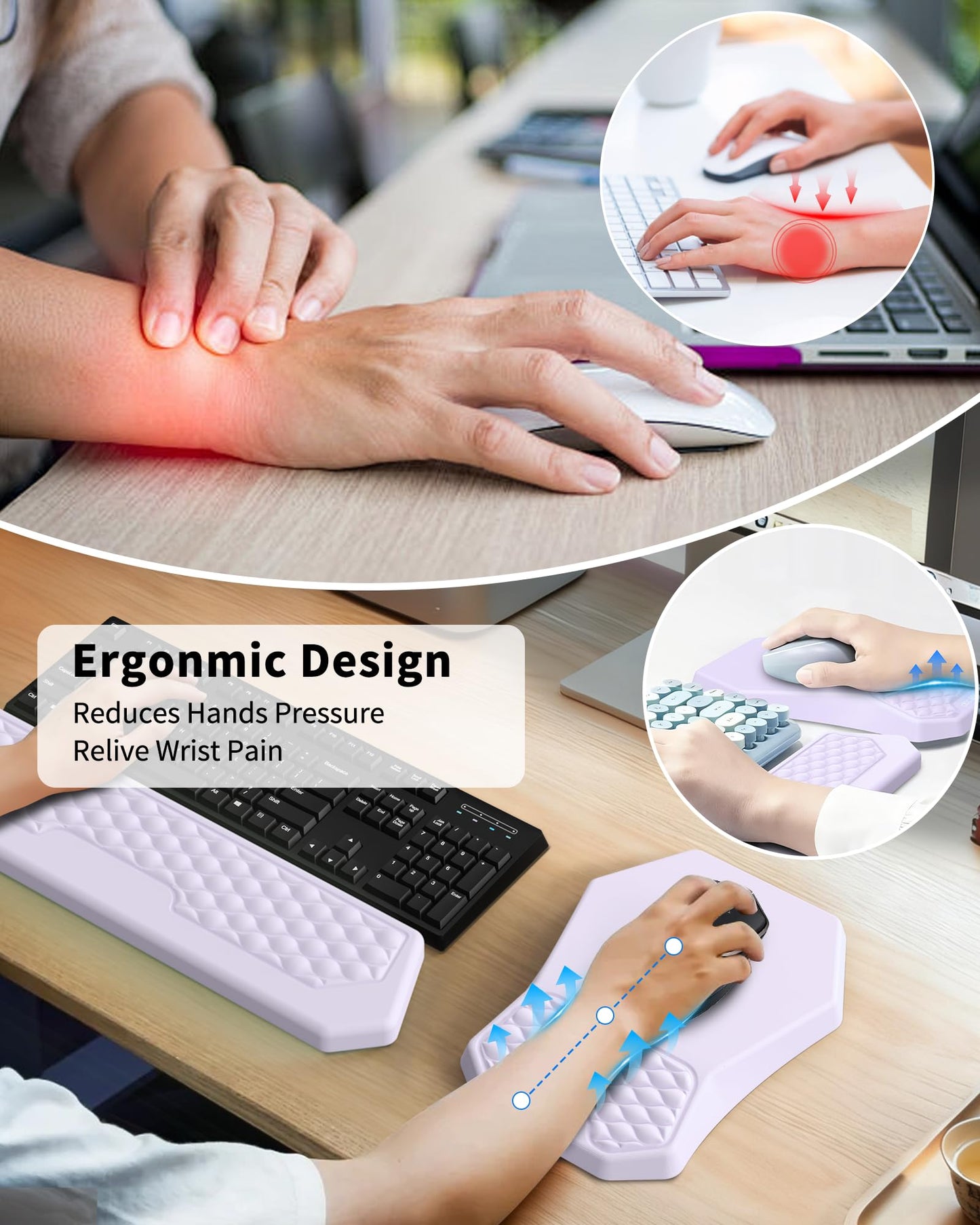 Ergonomic Mouse Pad Wrist Rest Support