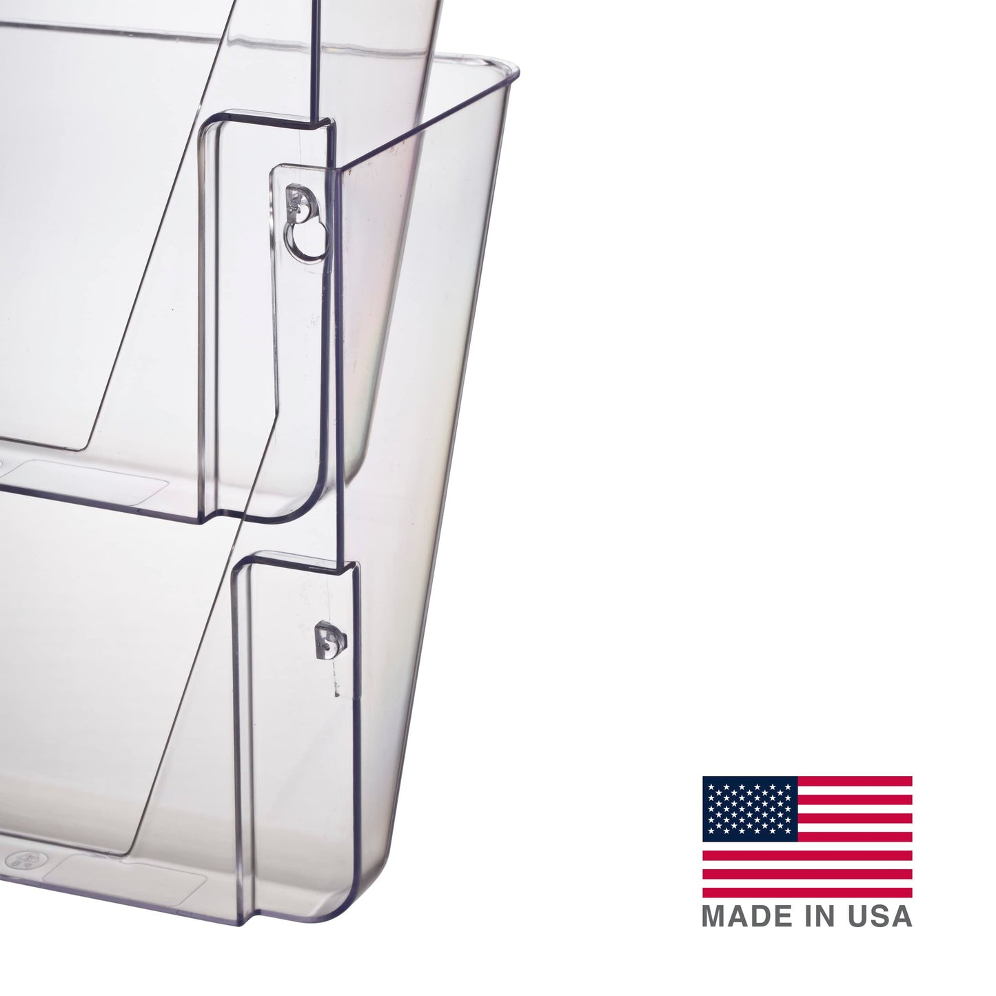 Officemate Letter-Size Wall Files, 2-Pack, Clear Wall-Mountable Plastic Document Organizer for