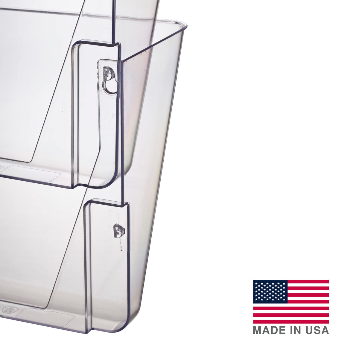 Officemate Letter-Size Wall Files, 2-Pack, Clear Wall-Mountable Plastic Document Organizer for