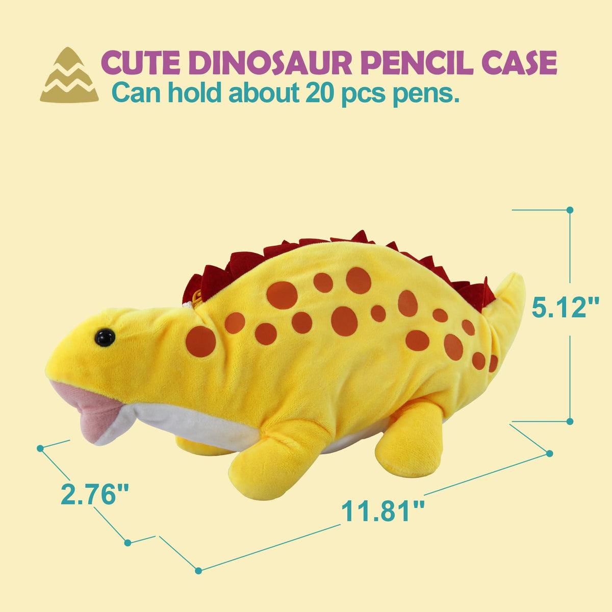 Plush Pencil Case for Kids, BB FUNHOUSE 3D Pencil Pouch for Boy Medium Storage Pen Bag for School