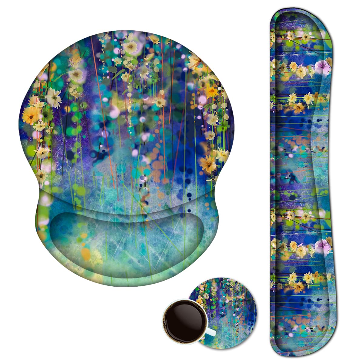 ArtSo Mouse Pad Keyboard Wrist Rest Support Ergonomic, Upgraded Cushion Mousepad Gel Memory Foam