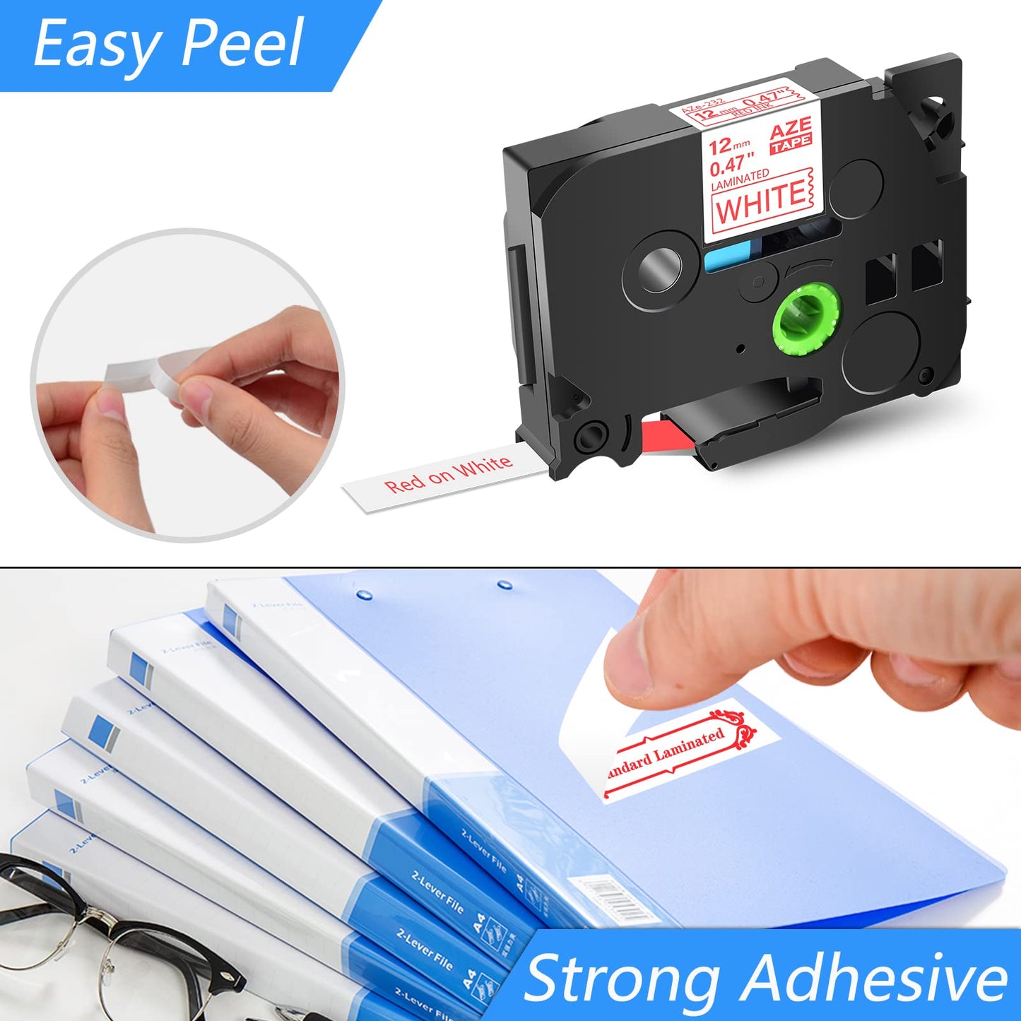 GREENCYCLE Compatible for Brother P Touch TZe Label Tape 12mm 0.47" Black on White/Clear/Silver