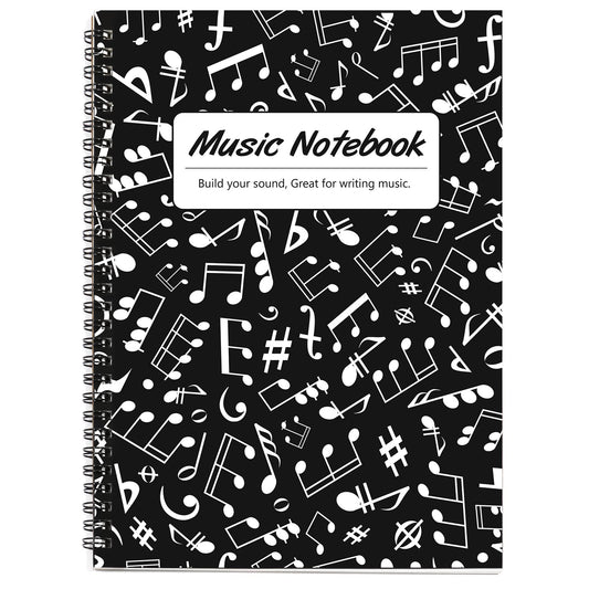 MAXCURY Blank Sheet Music Composition Manuscript Staff Paper Art Music Notebook Black 100Pages