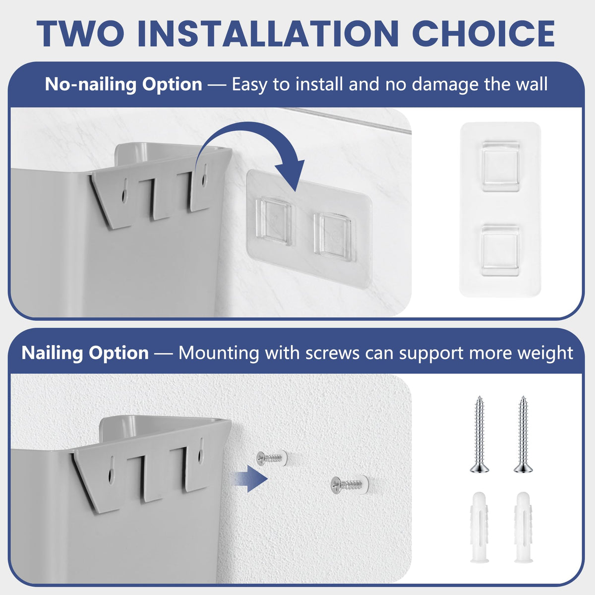 JOMOLA No Drilling File Holder 5 Pack Mail Organizer Wall Mount File Organizer Holder Office Wall