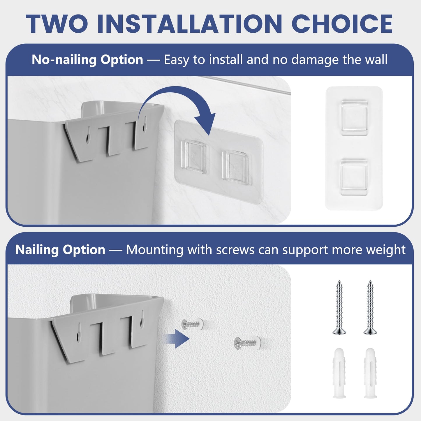 JOMOLA No Drilling File Holder 2 Pack Mail Organizer Wall Mount File Organizer Holder Office Wall