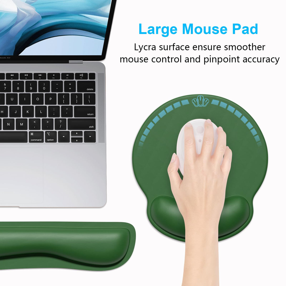 Dapesuom Keyboard Wrist Rest and Mouse Pad with Wrist Support, Cute Memory Foam Cushion for
