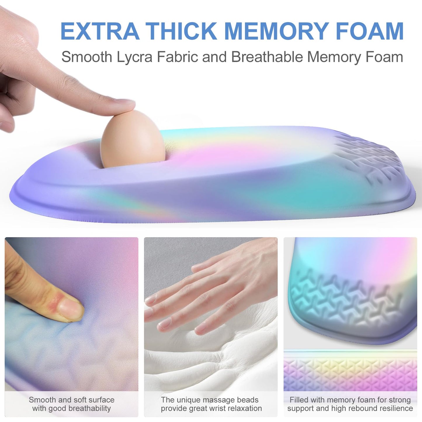 Laokiiy Ergonomic Mouse Pad with Wrist Rest, Memory Foam Support for Office