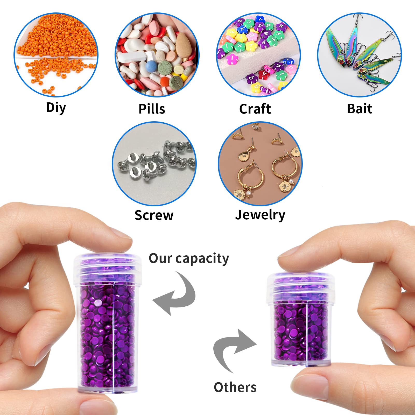 ZORETCO Diamond Art Storage - 120 Containers Diamond Art Kits for Adults
