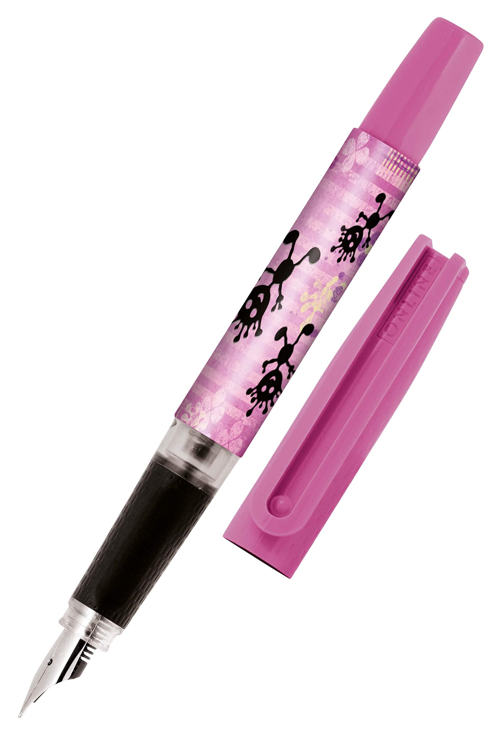 Online Bachelor Starter 42013/3 Fountain Pen Klexxi Pink Nib A for Beginners of Writing 1 Piece