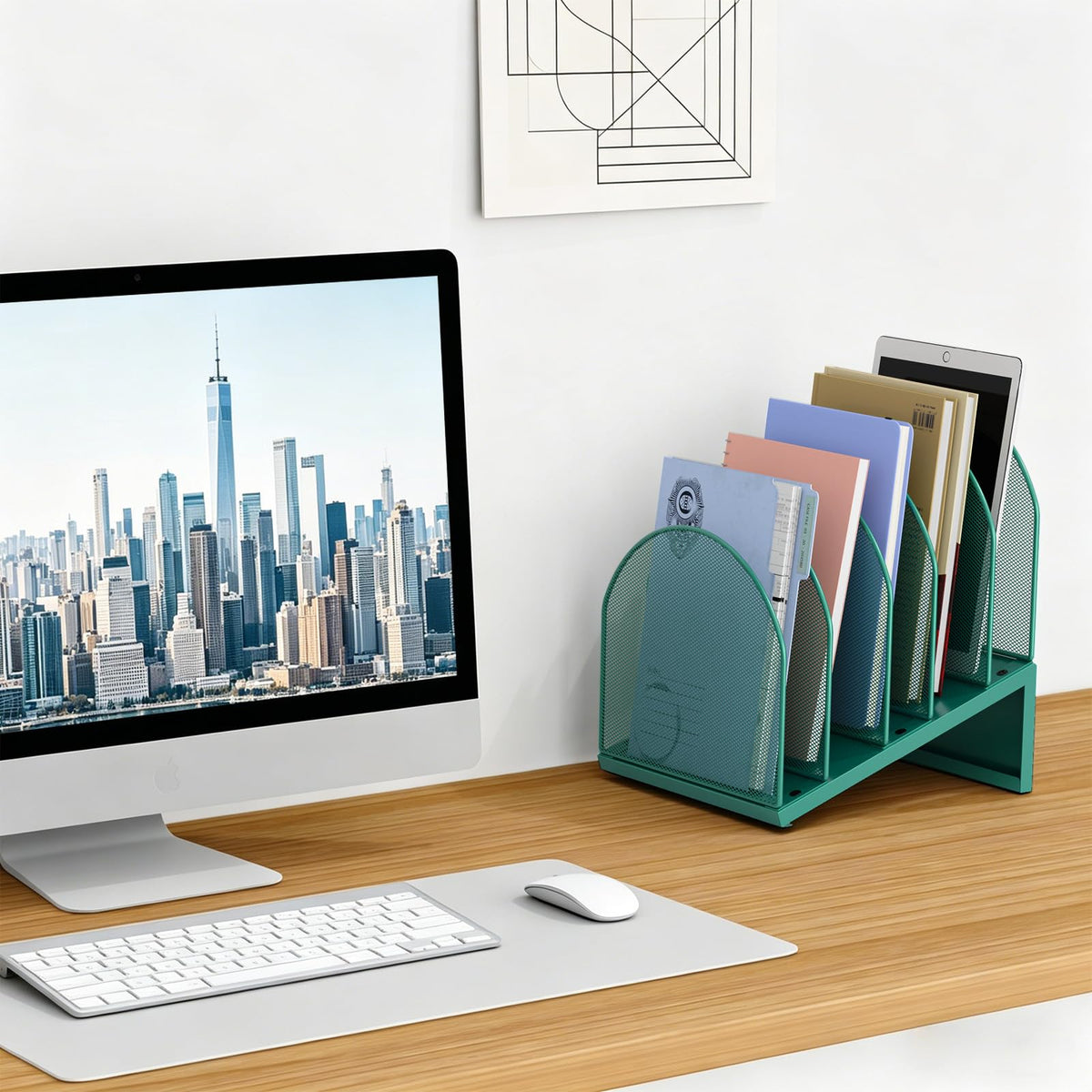 gianotter Desktop File Organizer with 5 Compartments