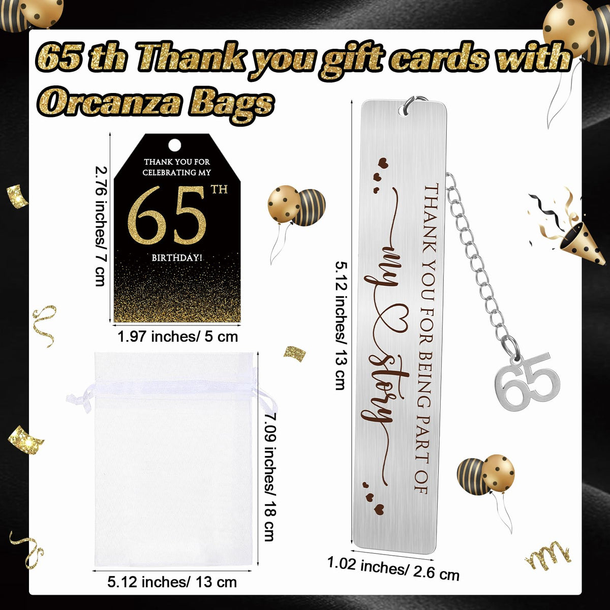 Sinload 25 Sets Birthday Favors for Guests 25 Thanks for Coming Ballpoint Pens 25 Metal Bookmarks