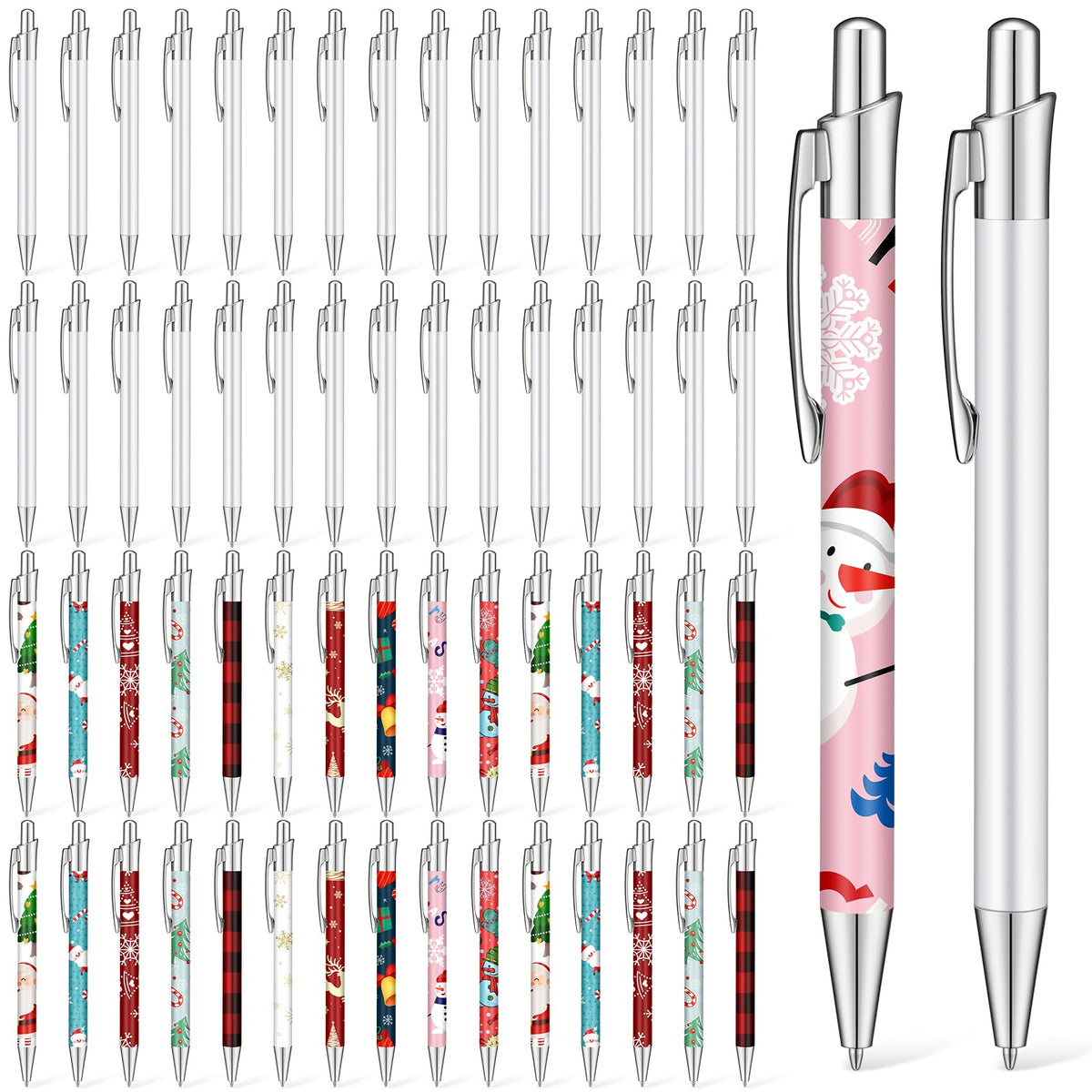 Yexiya 30 Pcs Sublimation Pens Blank White Aluminum Ballpoint with Clip