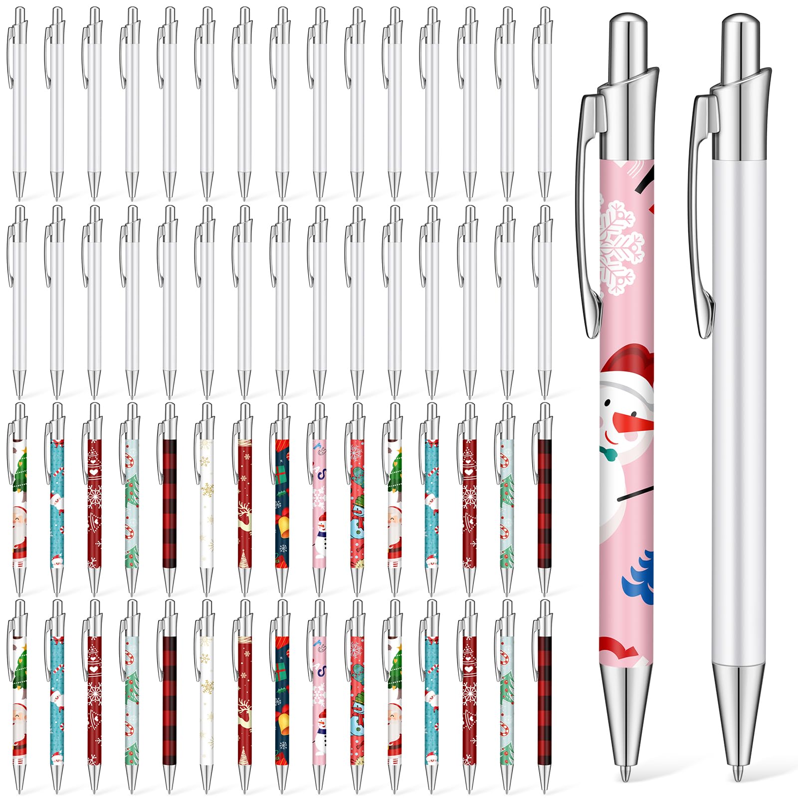 Yexiya 30 Pcs Sublimation Pens Blank White Aluminum Ballpoint with Clip