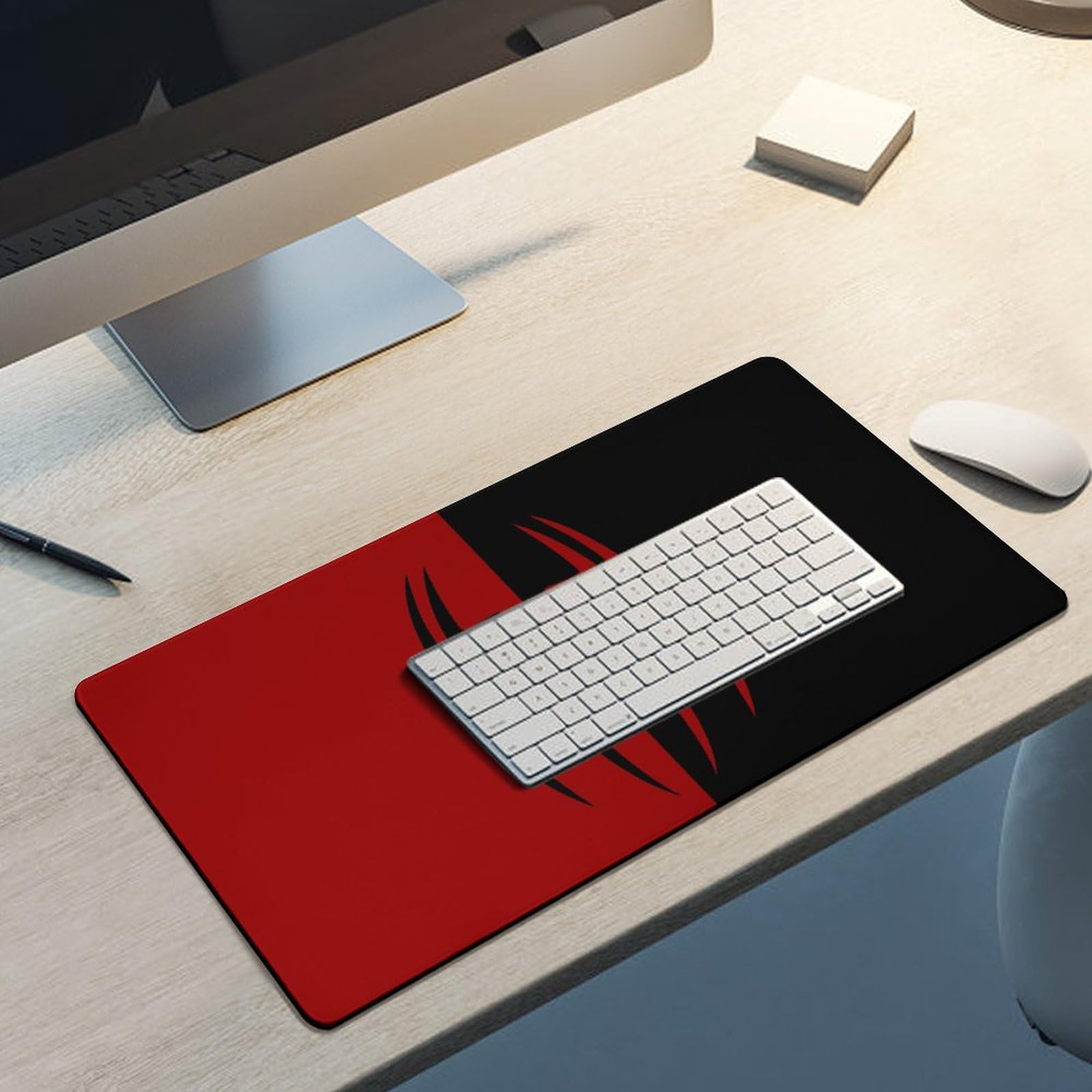 Keebik Gaming Mouse Pad, Spider Red Pattern Mouse Pad 11.8x23.6Inch Large Extended Computer Mouse