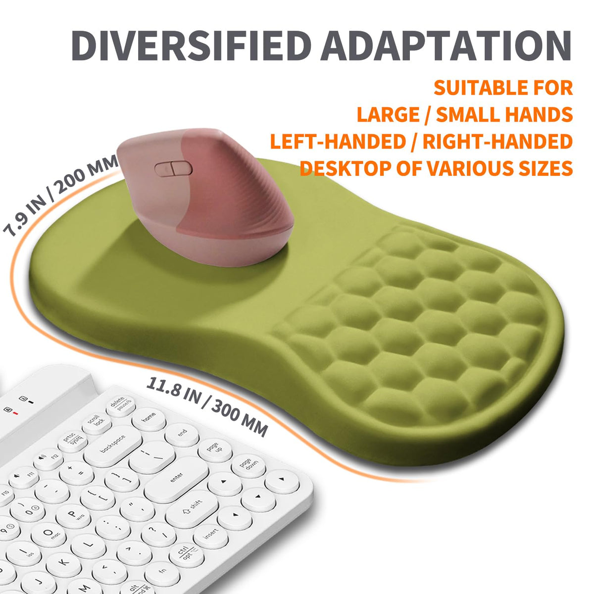 Armanza Ergonomic Joint Wrist Support Mouse Pad with Memory Foam Cushion Massage Bump, Carpal
