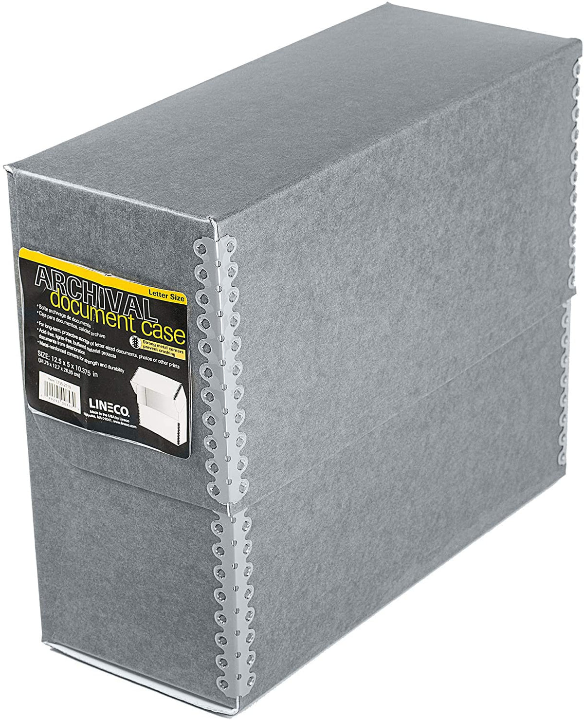 Lineco Archival Document Storage Box, Gray, 12.5" x 10.5" x 5"