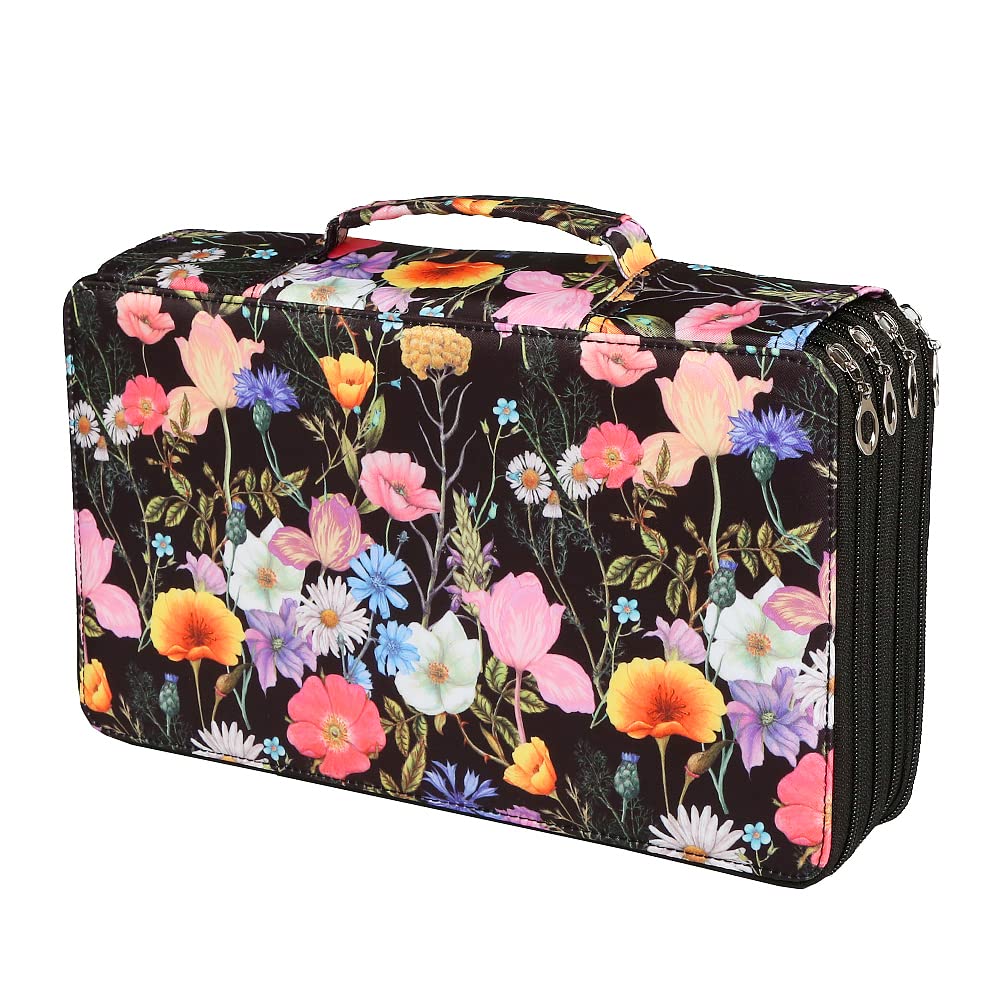 Lbxgap 300 Slots Pencil Case 4-Layer Zipped Holder w/Handle