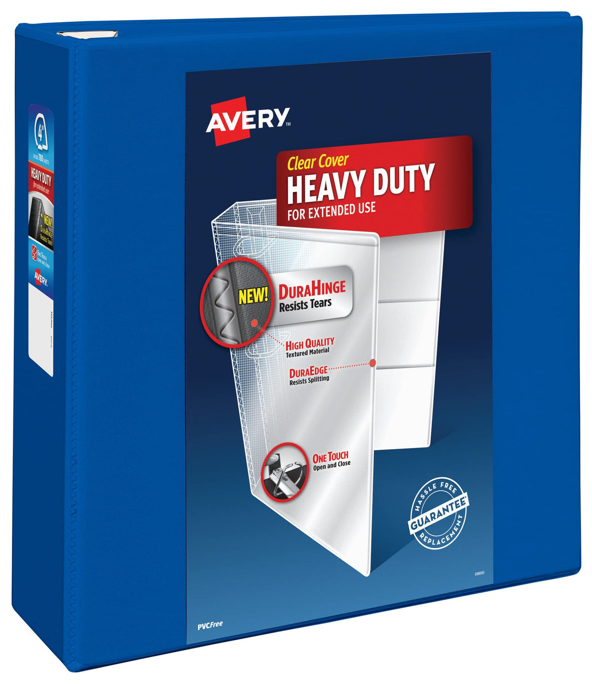 Avery® Heavy-Duty 3 Ring Binder, 4" EZD® Rings, 1 Pacific Blue Binder