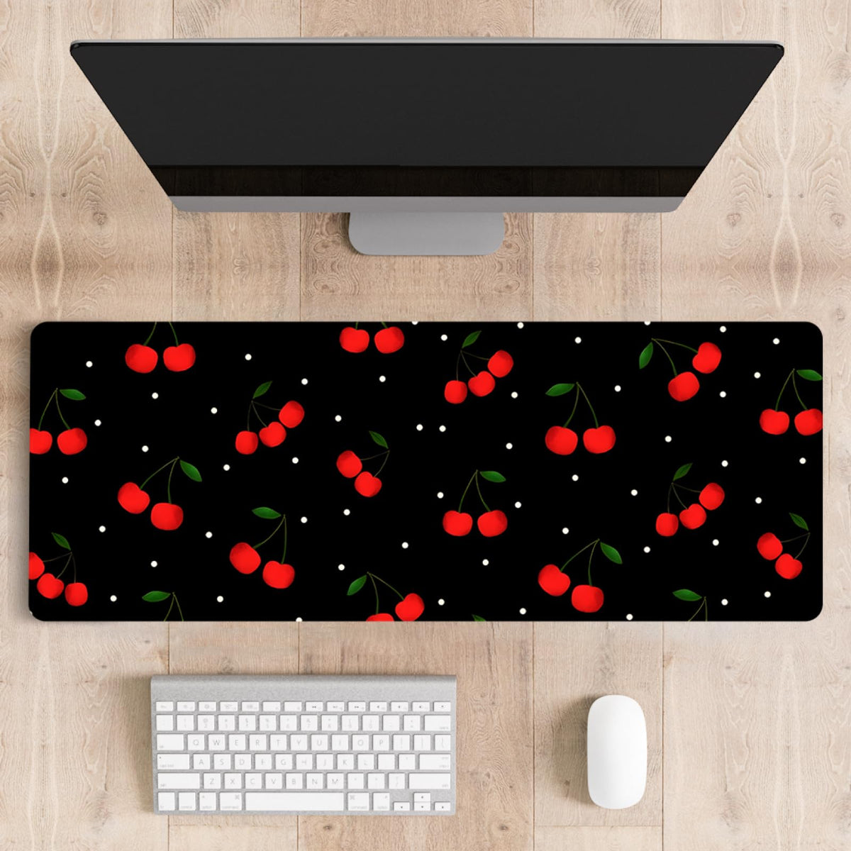 Stanoha Cute Desk Mat for Keyboard Desktop Extra Large Mouse Pad, Cherry
