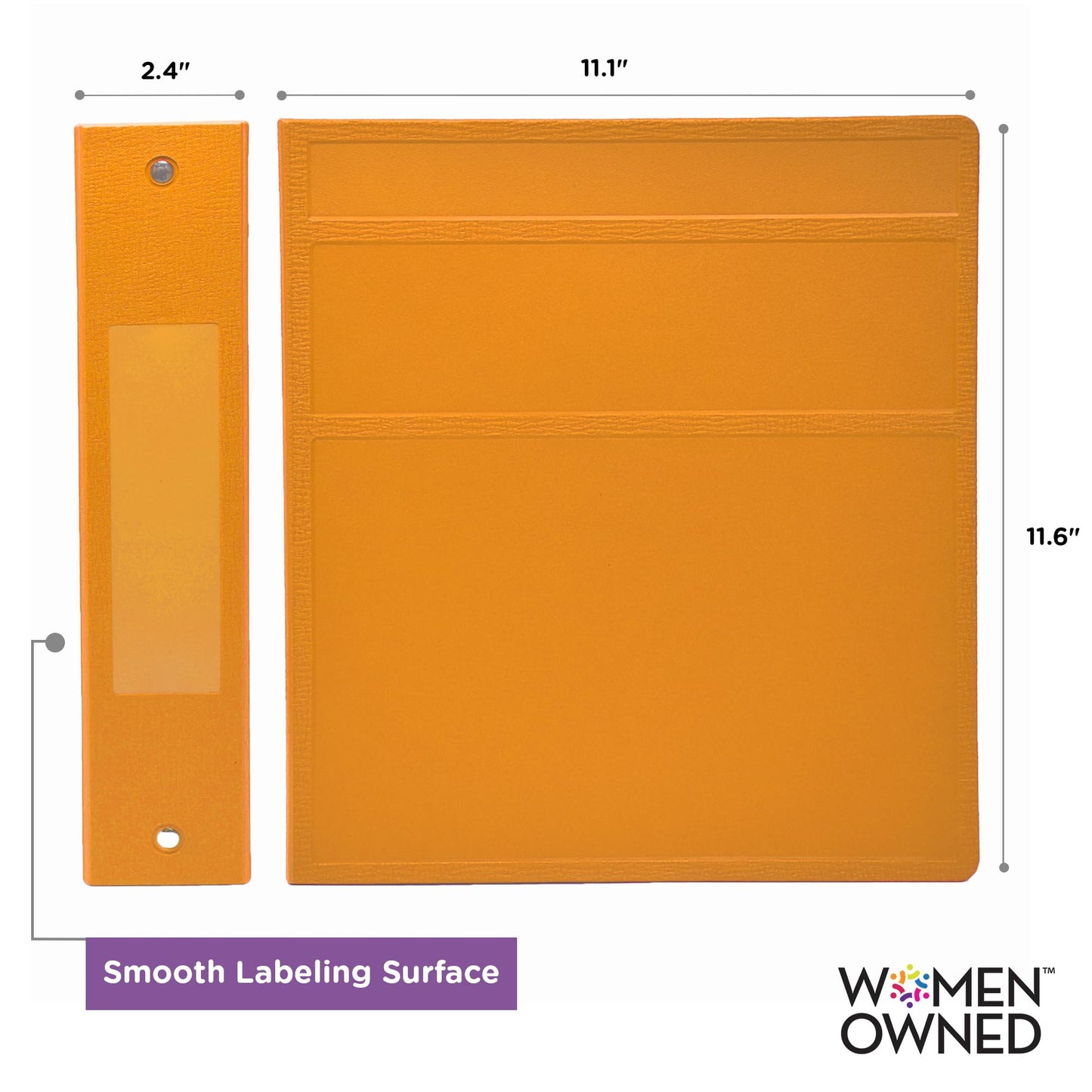 Carstens 2-Inch Heavy Duty 3-Ring Binder - Side Opening, Mango, Durable Plastic, Precision No-Gap